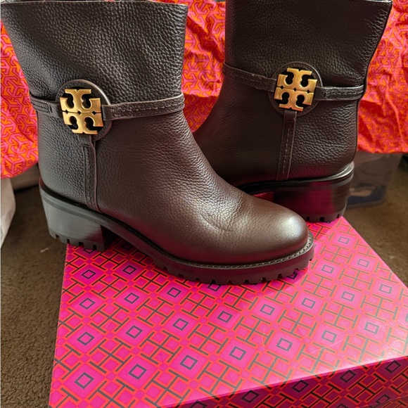 Tory Burch Black Leather Ankle Boots